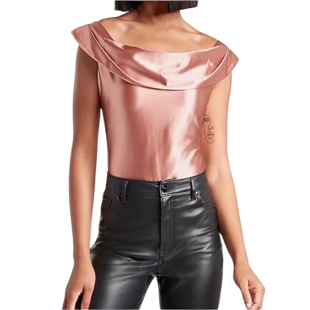 Express Satin Off the Shoulder Thong Bodysuit Size XS